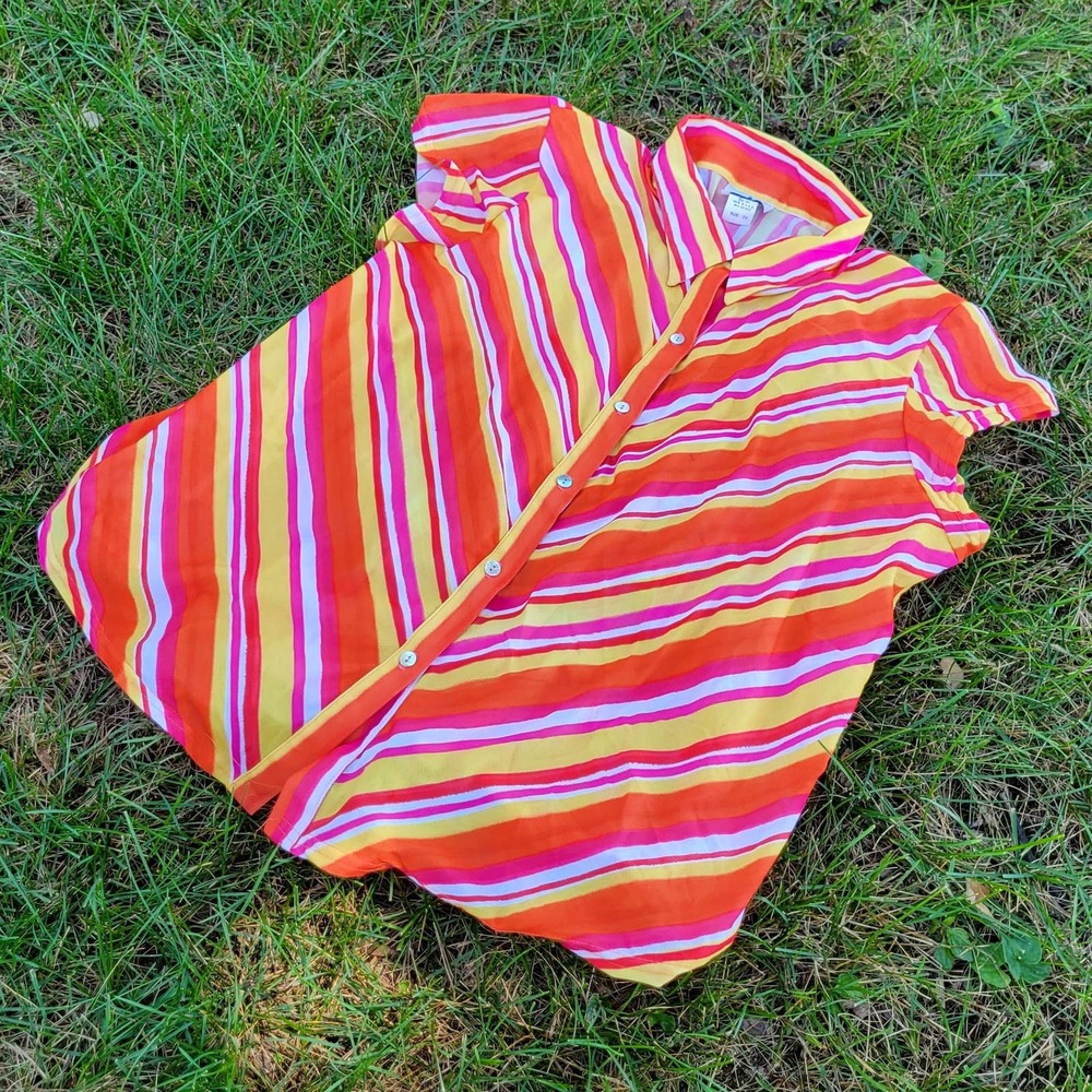 Vintage 90s Sheer Mesh Button Up by Beware!